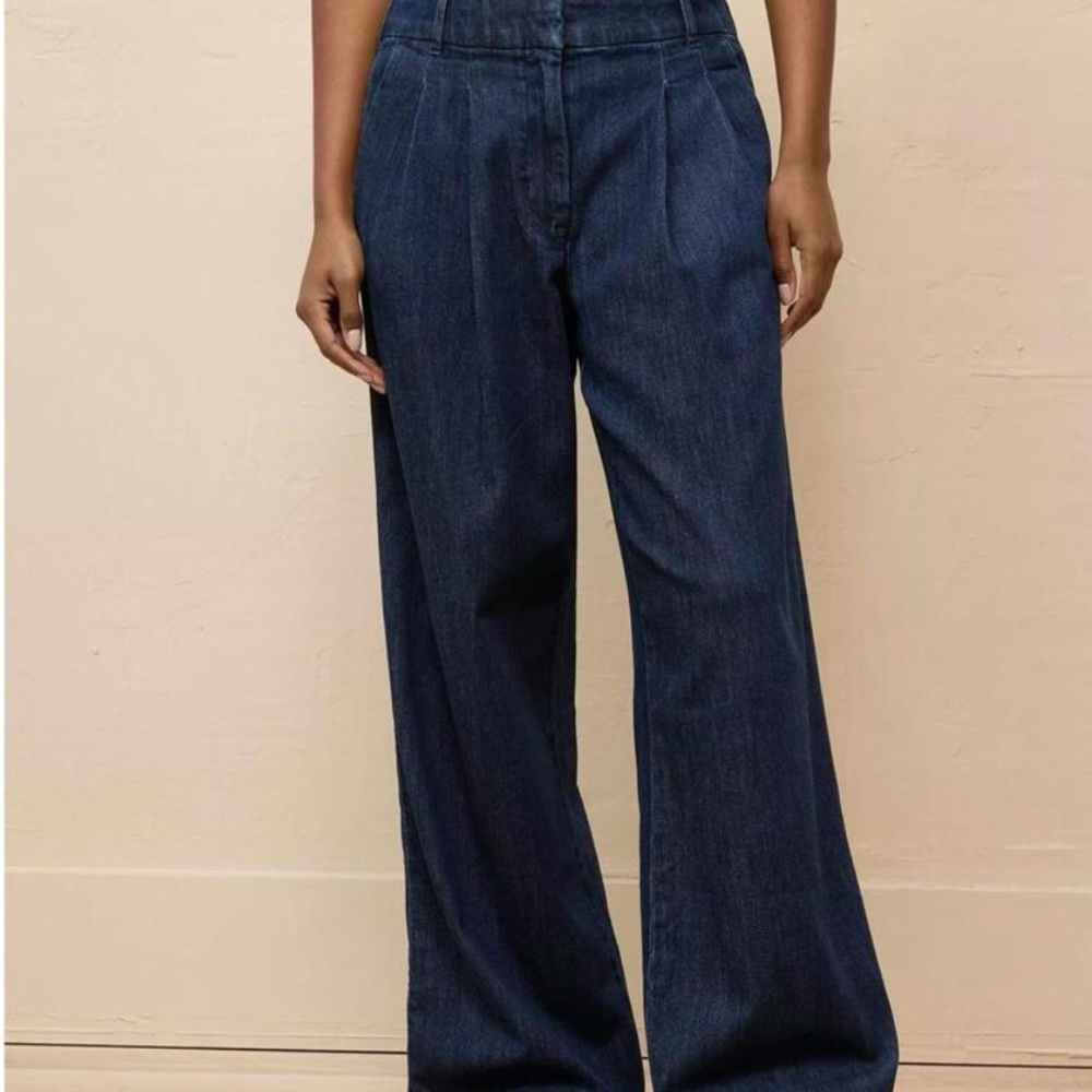 Navy Wide-Leg Jeans for Women